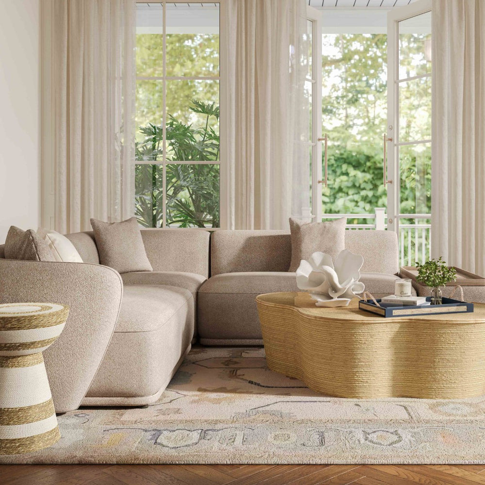 TOV Furniture Sylvie 4-Piece Cream Boucle Chaise Sectional - Handcrafted Modular Elegance for Modern Living Spaces RAF TOV-L69099-RAF