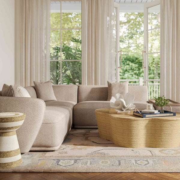 TOV Furniture Sylvie 4-Piece Cream Boucle Chaise Sectional - Handcrafted Modular Elegance for Modern Living Spaces RAF TOV-L69099-RAF