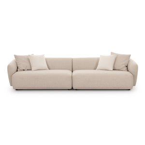 TOV Furniture Sylvie 118" Cream Boucle Sofa - Chic Modular Design with Soft Upholstery & Included Throw Pillows TOV-L69101