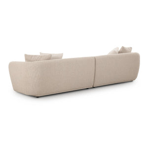TOV Furniture Sylvie 118" Cream Boucle Sofa - Chic Modular Design with Soft Upholstery & Included Throw Pillows TOV-L69101