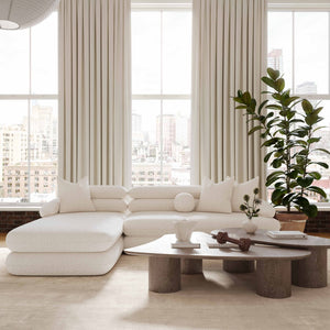 TOV Furniture Lulu Cream Boucle L-Shaped Sectional - Modern Handmade Comfort for Stylish Living Room Spaces LAF TOV-L69117-SEC-LAF