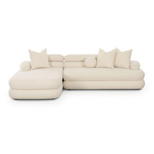 TOV Furniture Lulu Cream Boucle L-Shaped Sectional - Modern Handmade Comfort for Stylish Living Room Spaces LAF TOV-L69117-SEC-LAF