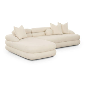 TOV Furniture Lulu Cream Boucle L-Shaped Sectional - Modern Handmade Comfort for Stylish Living Room Spaces LAF TOV-L69117-SEC-LAF