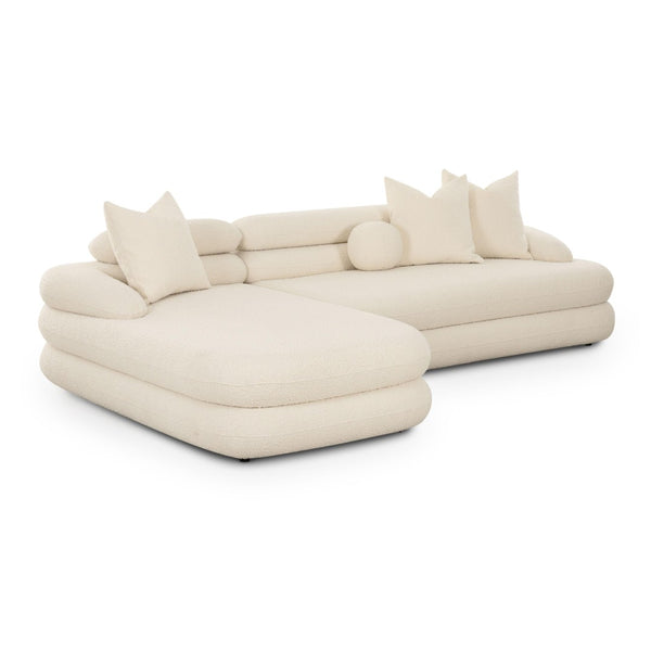 TOV Furniture Lulu Cream Boucle L-Shaped Sectional - Modern Handmade Comfort for Stylish Living Room Spaces LAF TOV-L69117-SEC-LAF