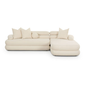 TOV Furniture Lulu Cream Boucle L-Shaped Sectional - Modern Handmade Comfort for Stylish Living Room Spaces RAF TOV-L69117-SEC-RAF