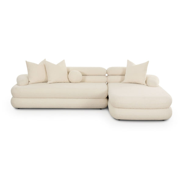 TOV Furniture Lulu Cream Boucle L-Shaped Sectional - Modern Handmade Comfort for Stylish Living Room Spaces RAF TOV-L69117-SEC-RAF