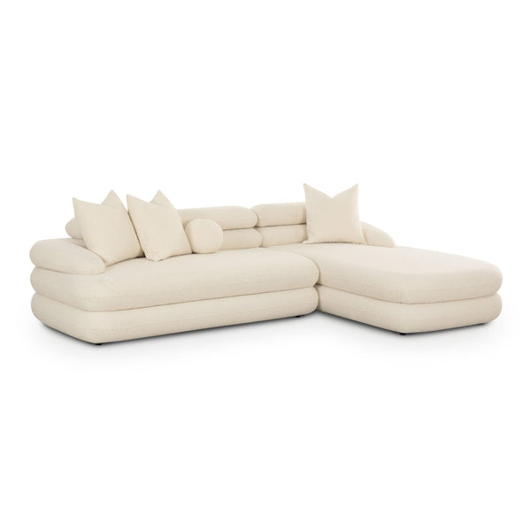 TOV Furniture Lulu Cream Boucle L-Shaped Sectional - Modern Handmade Comfort for Stylish Living Room Spaces RAF TOV-L69117-SEC-RAF