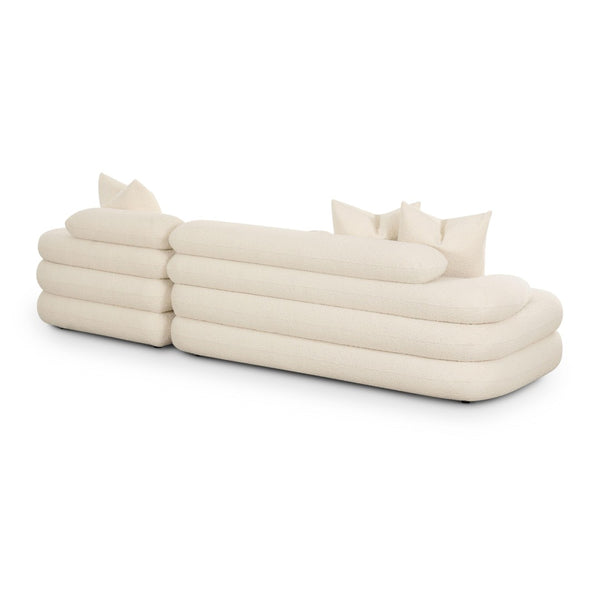 TOV Furniture Lulu Cream Boucle L-Shaped Sectional - Modern Handmade Comfort for Stylish Living Room Spaces RAF TOV-L69117-SEC-RAF
