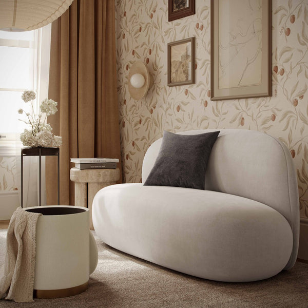 TOV Furniture Carraway 60" Upcycled Chenille Loveseat - Eco-Friendly Comfort with Organic Design for Any Space Taupe TOV-L69125