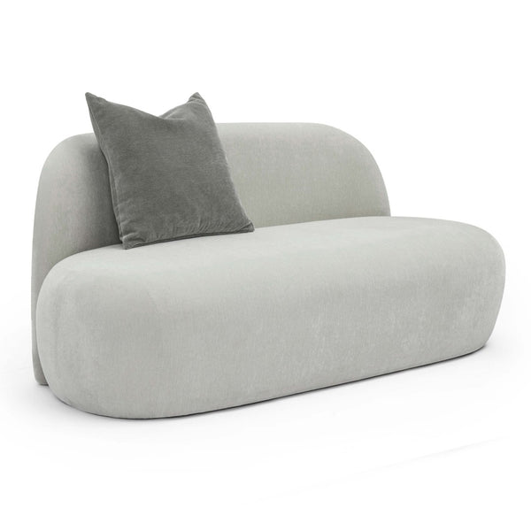 TOV Furniture Carraway 60" Upcycled Chenille Loveseat - Eco-Friendly Comfort with Organic Design for Any Space Light Grey TOV-L69126