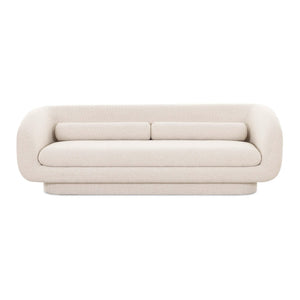 TOV Furniture Simone 96" Cream Boucle Sofa - Modern Elegance with Cozy Bolster Pillows for Stylish Living Spaces TOV-L69137
