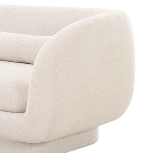 TOV Furniture Simone 96" Cream Boucle Sofa - Modern Elegance with Cozy Bolster Pillows for Stylish Living Spaces TOV-L69137