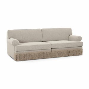 Tov Furniture Yvette Modular Sofa In Warm Grey Boucle With Elegant Tassel Fringe - Timeless Living Room Centerpiece Grey Boucle,Plywood Tov-l69138