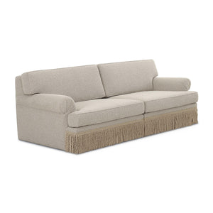 Tov Furniture Yvette Modular Sofa In Warm Grey Boucle With Elegant Tassel Fringe - Timeless Living Room Centerpiece Grey Boucle,Plywood Tov-l69138