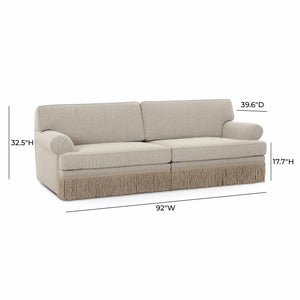 Tov Furniture Yvette Modular Sofa In Warm Grey Boucle With Elegant Tassel Fringe - Timeless Living Room Centerpiece Grey Boucle,Plywood Tov-l69138