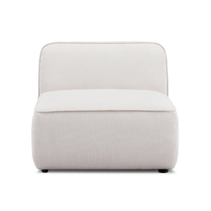 TOV Furniture Travie Retro-Inspired Corduroy Velvet Armless Accent Chair for Stylish, Comfortable Living Spaces White Sand TOV-L69170