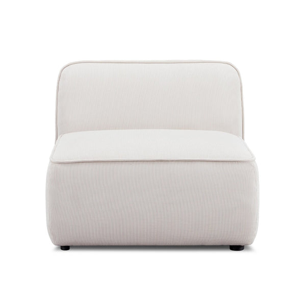 TOV Furniture Travie Retro-Inspired Corduroy Velvet Armless Accent Chair for Stylish, Comfortable Living Spaces White Sand TOV-L69170