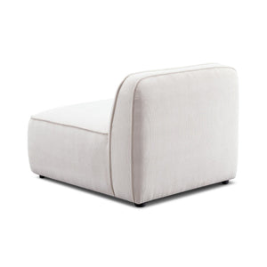TOV Furniture Travie Retro-Inspired Corduroy Velvet Armless Accent Chair for Stylish, Comfortable Living Spaces White Sand TOV-L69170