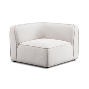 TOV Furniture Travie Performance Corduroy Velvet Corner Chair - Cozy Retro-Modern Accent for Living Spaces White Sand TOV-L69171