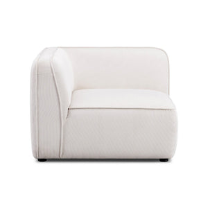 TOV Furniture Travie Performance Corduroy Velvet Corner Chair - Cozy Retro-Modern Accent for Living Spaces White Sand TOV-L69171