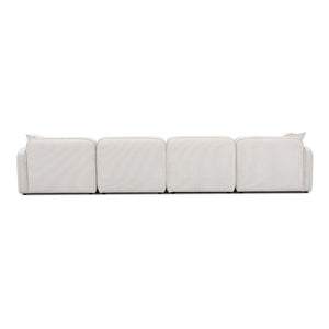 TOV Furniture Travie Modular U-Sectional Sofa with Performance Corduroy Velvet for Stylish, Flexible Comfort White Sand TOV-L69175