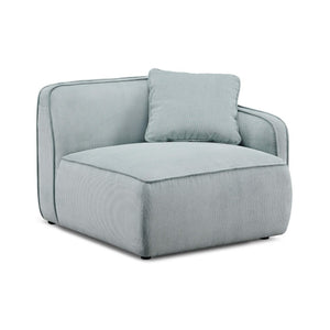 TOV Furniture Travie Performance Corduroy Velvet Corner Chair - Stylish Modular Accent for Comfort & Durability Sea Blue TOV-L69178
