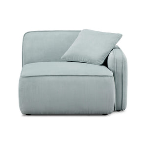 TOV Furniture Travie Performance Corduroy Velvet Corner Chair - Stylish Modular Accent for Comfort & Durability Sea Blue TOV-L69178