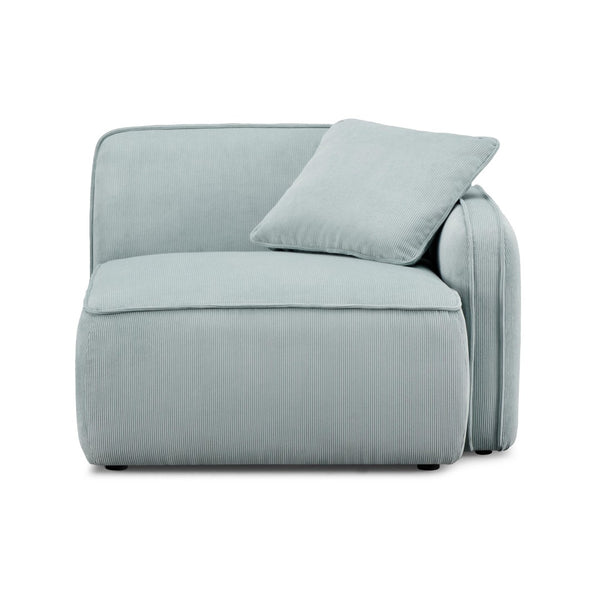 TOV Furniture Travie Performance Corduroy Velvet Corner Chair - Stylish Modular Accent for Comfort & Durability Sea Blue TOV-L69178