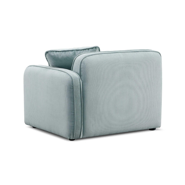 TOV Furniture Travie Performance Corduroy Velvet Corner Chair - Stylish Modular Accent for Comfort & Durability Sea Blue TOV-L69178