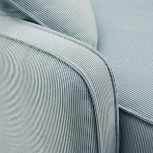 TOV Furniture Travie Performance Corduroy Velvet Corner Chair - Stylish Modular Accent for Comfort & Durability Sea Blue TOV-L69178
