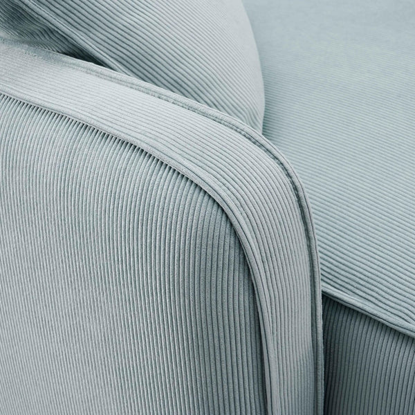 TOV Furniture Travie Performance Corduroy Velvet Corner Chair - Stylish Modular Accent for Comfort & Durability Sea Blue TOV-L69178