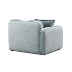 TOV Furniture Travie Corner Chair - Retro-Inspired Performance Velvet Accent for Stylish Modular Living Spaces Sea Blue TOV-L69179