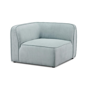 TOV Furniture Travie Performance Corduroy Velvet Corner Chair - Cozy Retro-Modern Accent for Living Spaces Sea Blue TOV-L69181