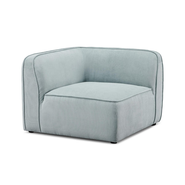 TOV Furniture Travie Performance Corduroy Velvet Corner Chair - Cozy Retro-Modern Accent for Living Spaces Sea Blue TOV-L69181