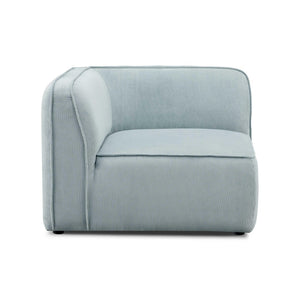 TOV Furniture Travie Performance Corduroy Velvet Corner Chair - Cozy Retro-Modern Accent for Living Spaces Sea Blue TOV-L69181