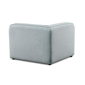TOV Furniture Travie Performance Corduroy Velvet Corner Chair - Cozy Retro-Modern Accent for Living Spaces Sea Blue TOV-L69181