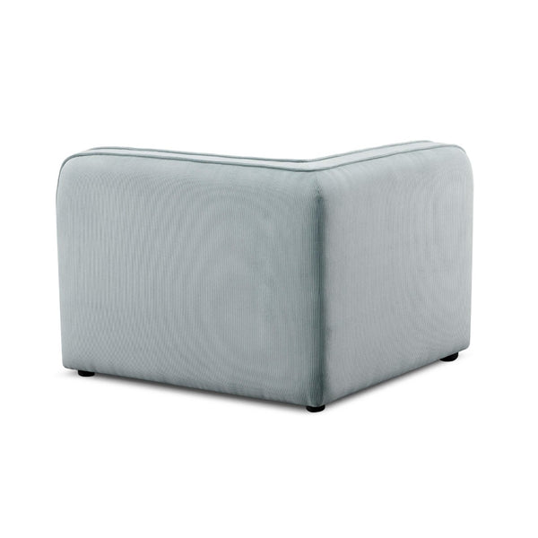 TOV Furniture Travie Performance Corduroy Velvet Corner Chair - Cozy Retro-Modern Accent for Living Spaces Sea Blue TOV-L69181