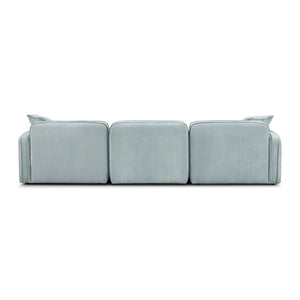 TOV Furniture Travie Modular Sectional - Retro Corduroy Velvet Comfort with Flexible Layouts for Modern Living Sea Blue TOV-L69183