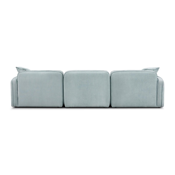 TOV Furniture Travie Modular Sectional - Retro Corduroy Velvet Comfort with Flexible Layouts for Modern Living Sea Blue TOV-L69183