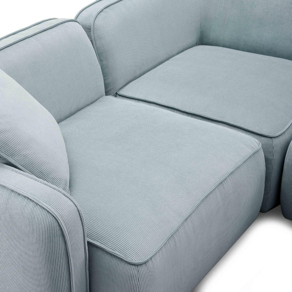 TOV Furniture Travie Modular Sectional - Retro Corduroy Velvet Comfort with Flexible Layouts for Modern Living Sea Blue TOV-L69183