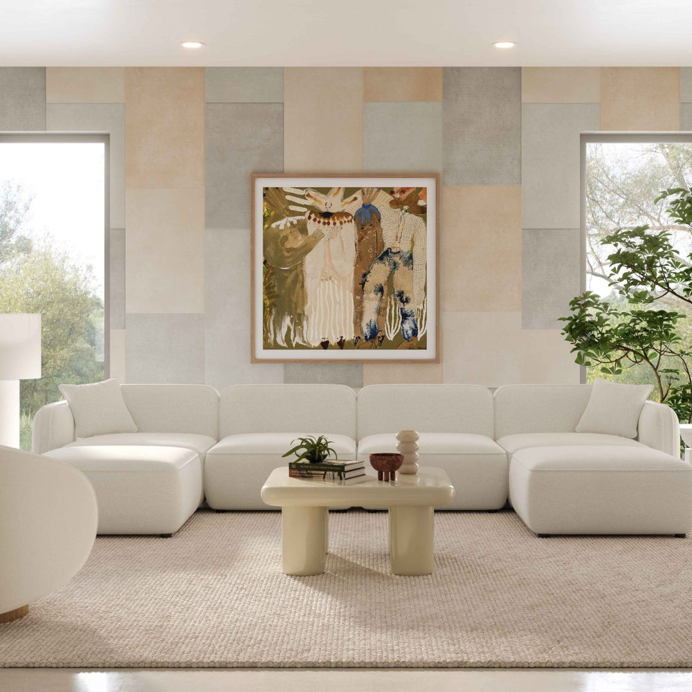 TOV Furniture Travie 6-Piece Modular U-Sectional Sofa in Upcycled Linen - Eco-Friendly Comfort for Any Space TOV-L69208