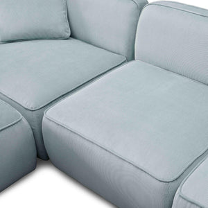 TOV Furniture Travie Modular U-Sectional Sofa with Performance Corduroy Velvet for Stylish, Flexible Comfort Sea Blue TOV-L69185