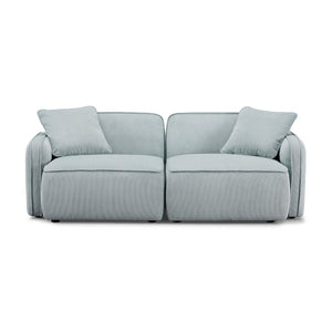 TOV Furniture Travie Modular Loveseat: Retro-Modern Performance Corduroy Velvet for Stylish, Comfortable Living Spaces Sea Blue TOV-L69187
