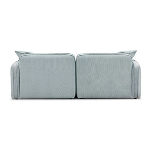 TOV Furniture Travie Modular Loveseat: Retro-Modern Performance Corduroy Velvet for Stylish, Comfortable Living Spaces Sea Blue TOV-L69187