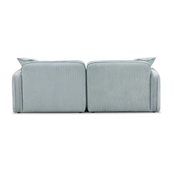 TOV Furniture Travie Modular Loveseat: Retro-Modern Performance Corduroy Velvet for Stylish, Comfortable Living Spaces Sea Blue TOV-L69187