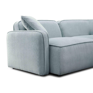 TOV Furniture Travie Modular Loveseat: Retro-Modern Performance Corduroy Velvet for Stylish, Comfortable Living Spaces Sea Blue TOV-L69187