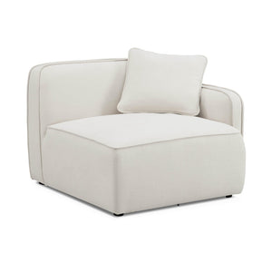 TOV Furniture Travie Sand Eco-Friendly RAF Corner Chair - Plush Comfort, Modular Design & Retro Charm for Your Space TOV-L69201