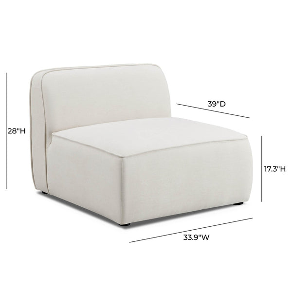 TOV Furniture Travie Sand Upcycled Linen Armless Chair - Eco-Friendly, Stylish Comfort for Modern Living Spaces TOV-L69203