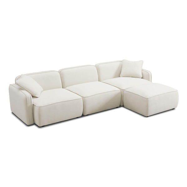 TOV Furniture Travie Modular Sectional: Stylish 4-Piece Upcycled Linen Seating with Retro Charm & Comfort TOV-L69206