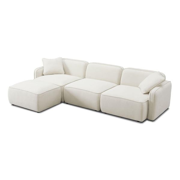 TOV Furniture Travie Modular Sectional: Stylish 4-Piece Upcycled Linen Seating with Retro Charm & Comfort TOV-L69206